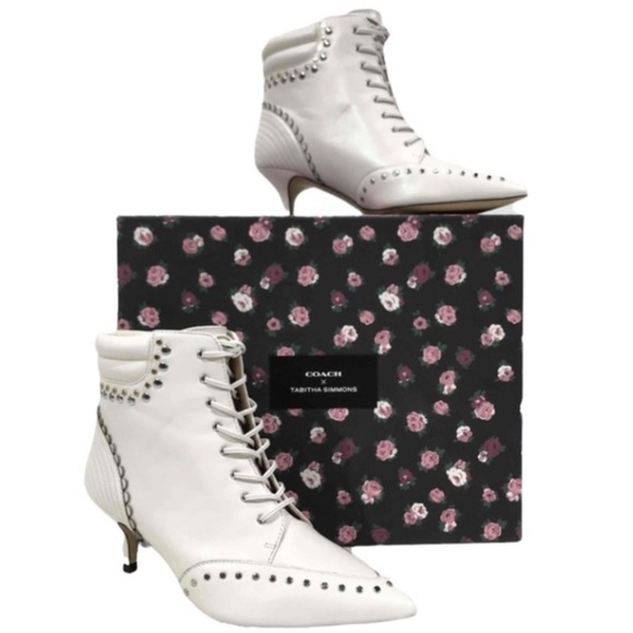 Coach Shoes - Coach X Tabitha Simmons Jaden Lace Up Booties in Chalk, Size 5